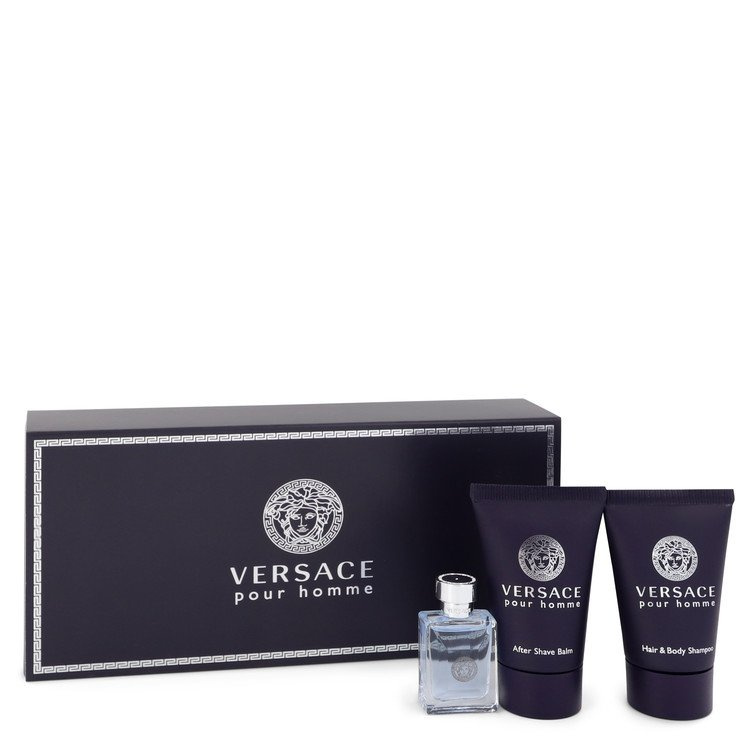 Versace Pour Homme by Versace Gift Set - .17 oz Mini EDT + .8 oz After Shave Balm + .8 oz Hair + Body Shampoo