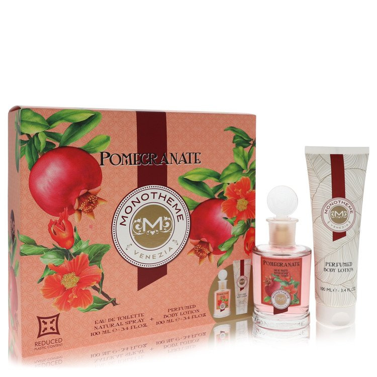 Monotheme Pomegranate by Monotheme Gift Set - 3.4 oz Eau De Toilette Spray + 3.4 oz Body Lotion
