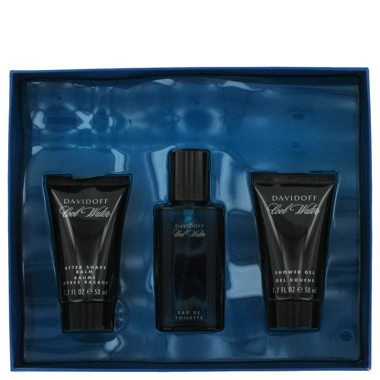 Cool Water by Davidoff Gift Set - 1.4 oz Eau De Toilette Spray +1.7 oz After Shave Balm+ 1.7 oz Shower Gel